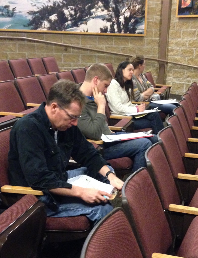 Envirothon judges receive presentations related to this year's special topic: "local sustainable agriculture".